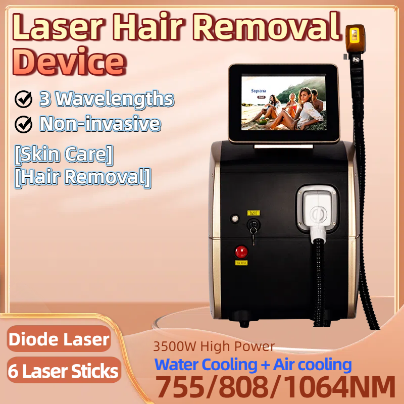 The Latest 808 Diode Hair Remover 3000W Professional Three-wavelength 755nm 808nm 1064nm Painless Hair Removal Efficient Permanent Hair Removal Laser 
