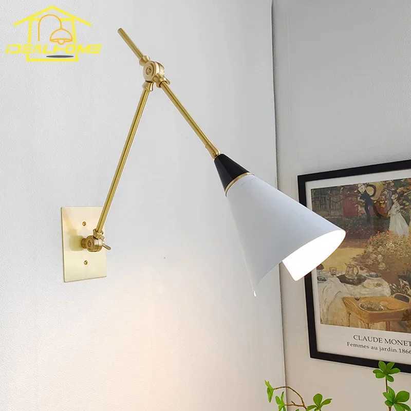 American Luxury Medieval Athena Caldernne Wall Lamp BlackGold Lustre LED E27 Swing Arm Wall Mounted Kitchen Island Sofas Cafe C250923