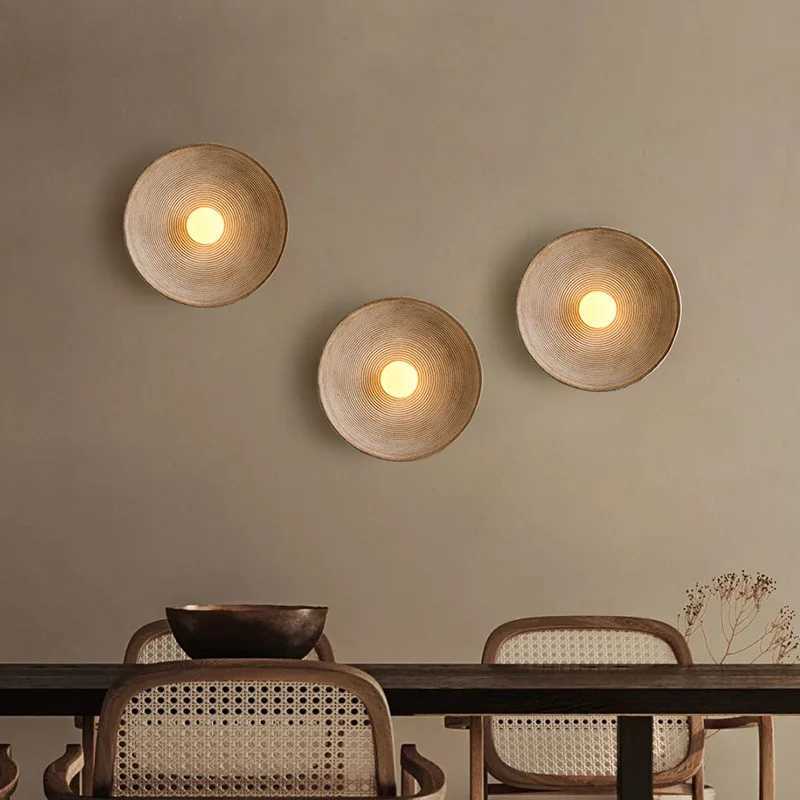 Retro Style Round Resin Material Wall Lamp Indoor Corridor Home Decoration Plastic Shade G9 Light Sconce LED Simple Design Light C251124