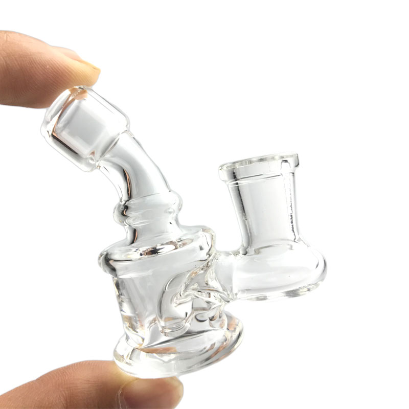 Goodsstore 2.5 Inch Mini Glass Bong Water Pipes 10mm Female Oil Burner Thick Pyrex Heady Travel Smoking Pocket Bongs Oil Rigs