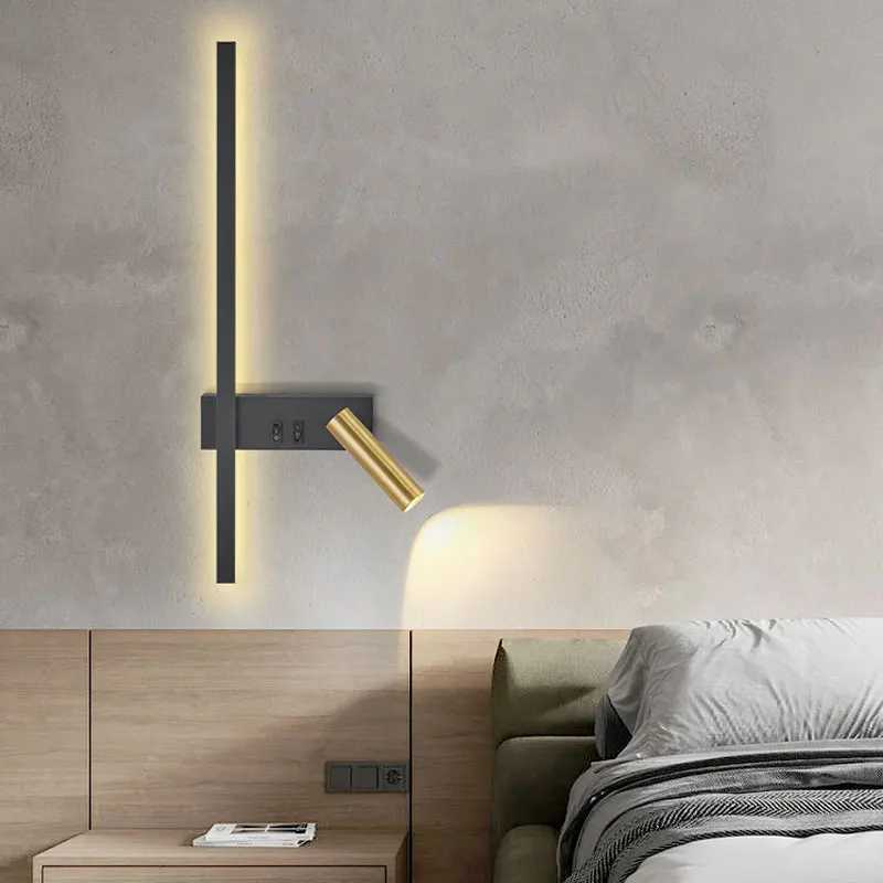 Wall lamp Nordic modern black and white minimalist living room sofa background wall decorative lamp light luxury bedroom bedside C251124