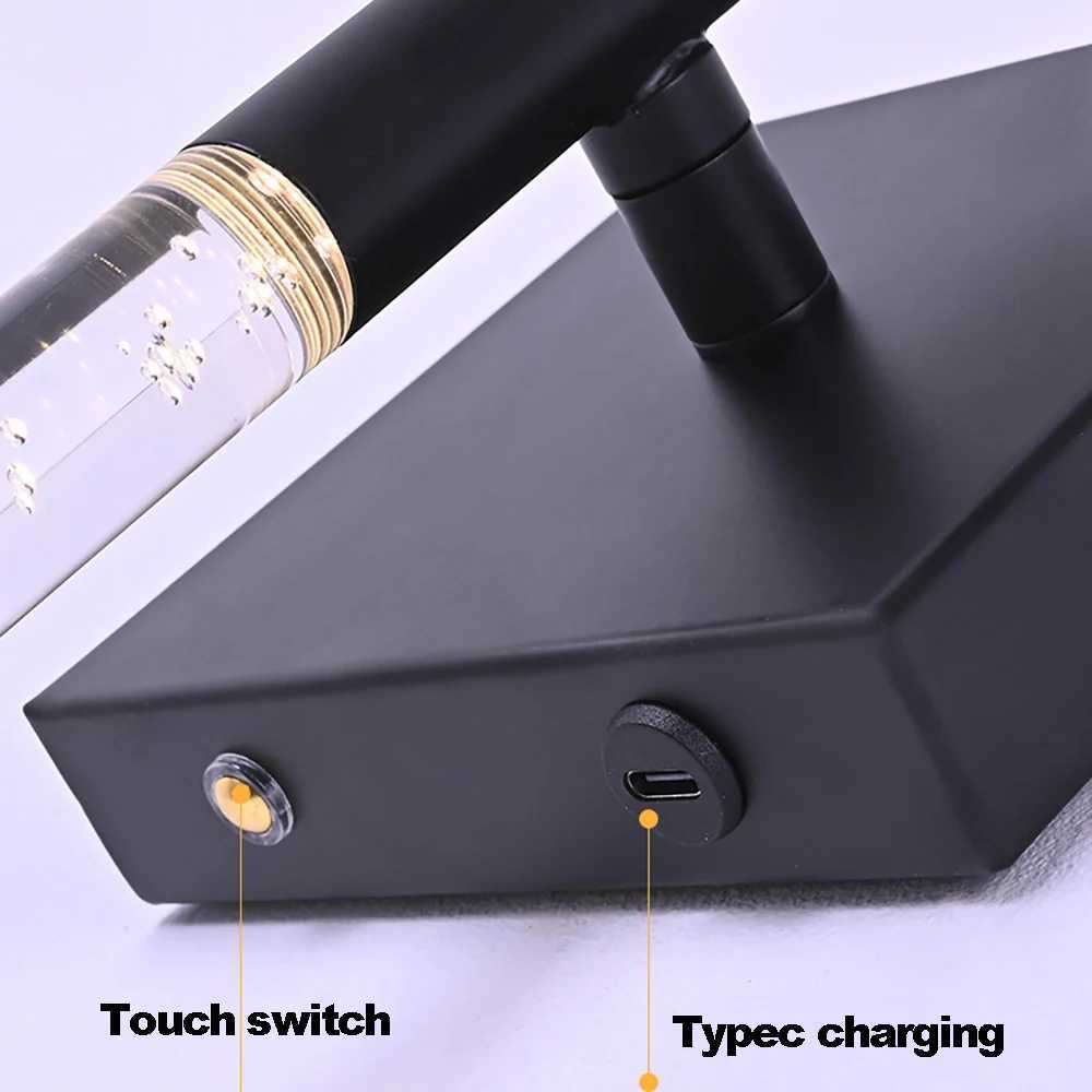 Modern Wall Lamp Wireless Remote 3 Light Modes 10000mAh USB Rechargeable No Wiring Needed Rotatable for Bedroom Corridor C251124