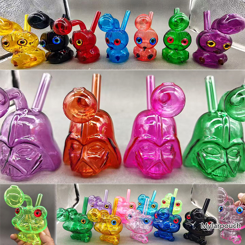Various Percolator Colorful Mini Glass Oil Water Bong With Bowl Glass Oil Burner Pipes Frog Shape Hand Hold Glass Bongs Smoking Accessories
