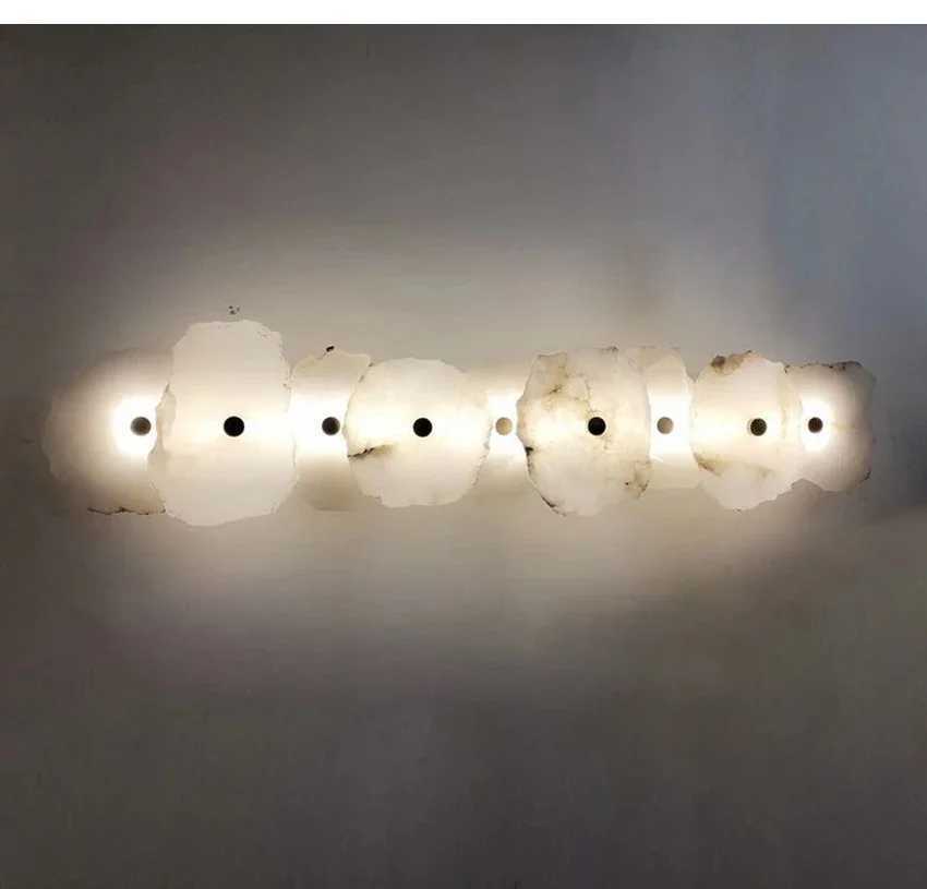 Luxury Natural Marble Wall Lamp Nordic Irregular stone hanging lamp for livingroom Bedroom Bedside staircase hallway hotel hall C250923