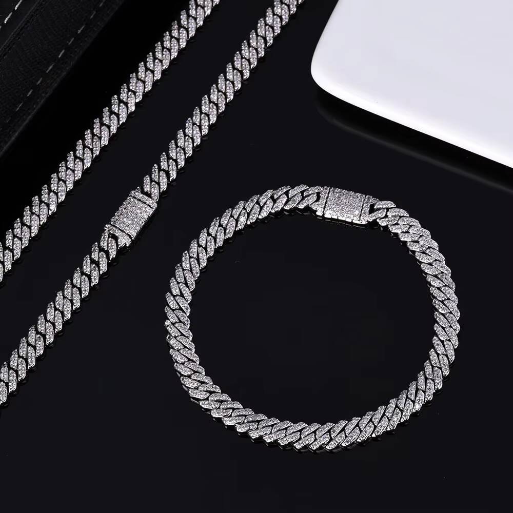 Hip Hop Jewelry 5mm Thin Cuban Link Chain Silver Plated Iced Out Diamond Bracelet Unisex Style Fashion Jewelry