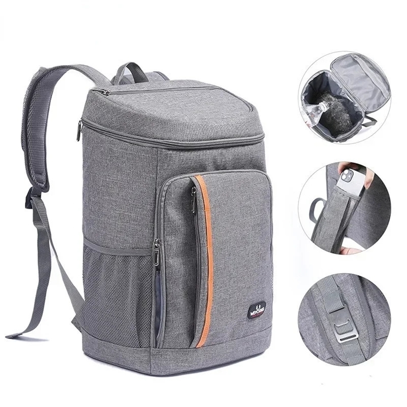 24L Outdoor Cooler Bag Thermal Backpack Insulated Picnic Lunch Bag Camping Food Drink Refrigerator Bag Leakproof Travel Backpack 240703
