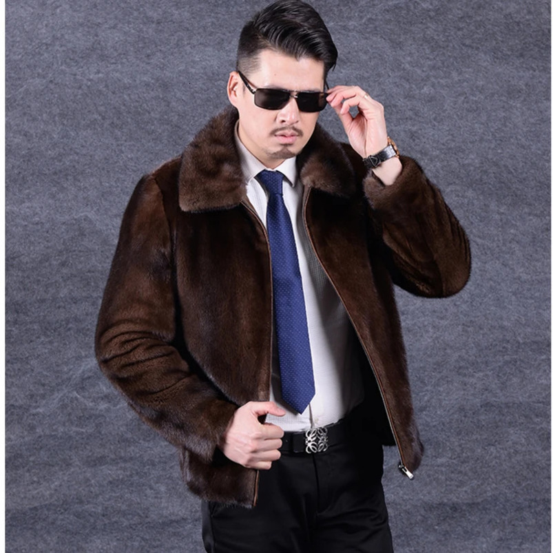 fur coat for autumn and winter mint mens long hat coat large fur coat mens jacket 241112