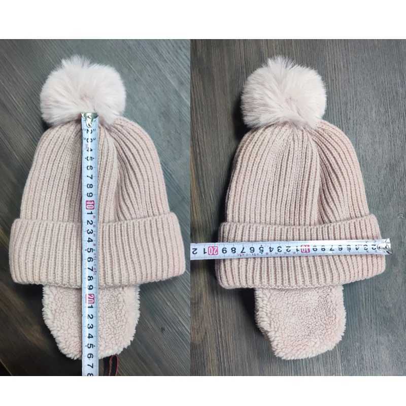 Winter Baby Knitted Hat Skiing Infant Bonnet Plush Lining Kids Beanie Protect Ears Children Cap for Boys Girls Accessories 26Y Z251029