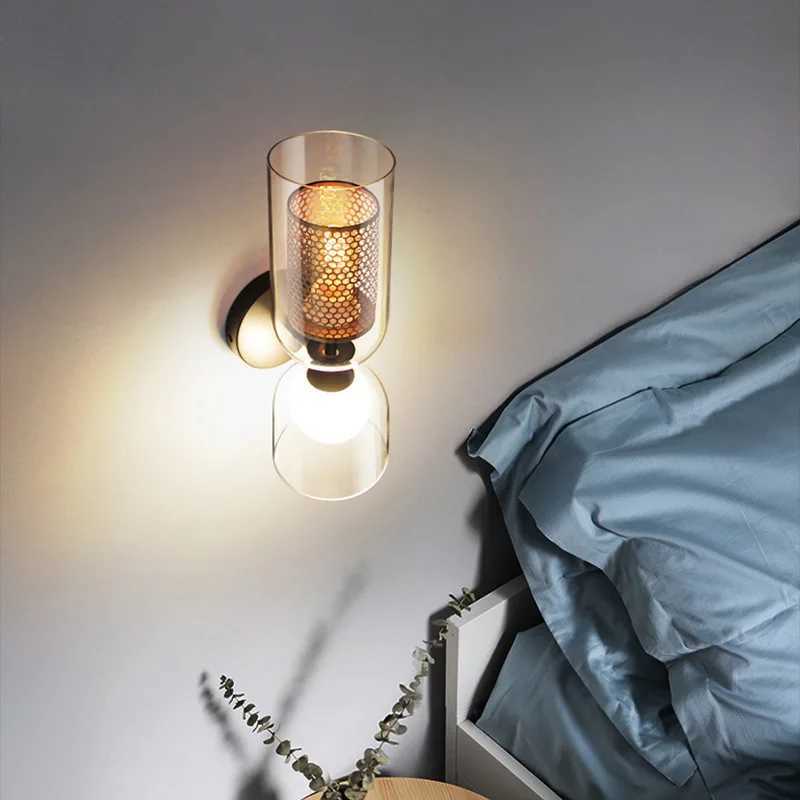 Nordic Creative Double Glass Wall Lamp Minimalist Lamp for Bedroom Living Room Hotel Bedside Decor C251124