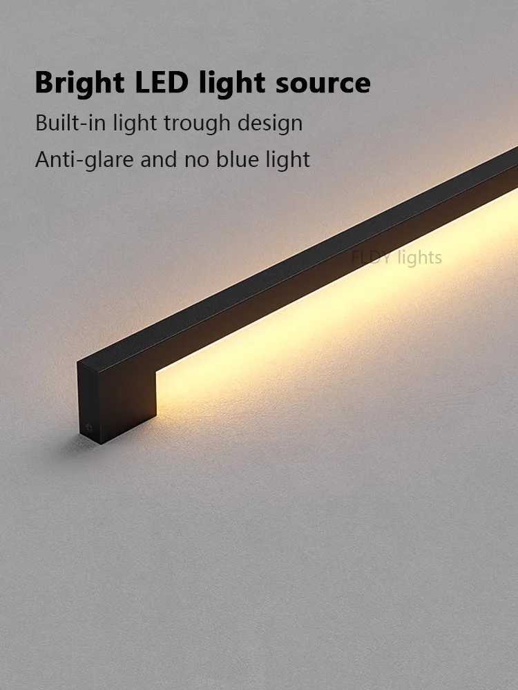 Modern Minimalist Long Wall Lamp LED Wall Mounted Light Indoor Living Room Bedroom Background Lamp Home Decora Fixtures 110220V C250923
