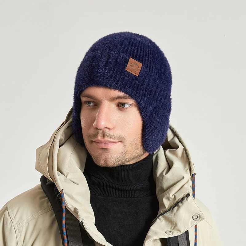 Thermal Fleece Lined Winter Hat with Ear Flaps for Men and Women Unisex Knitted Beanie for Cold WeatherXJ250923