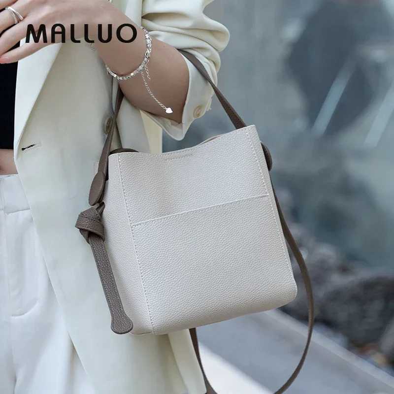 Women Natural Cow Genuine Leather Shoulder Bags Ladies Wide Strap Message Handbag Female Soft Bucket Large Capacity Luxury Bag J251025