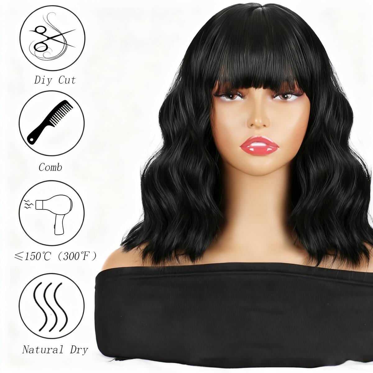 Women's Water Wave Deep Long Hair Synthetic High-Temperature Fiber Curly Wig