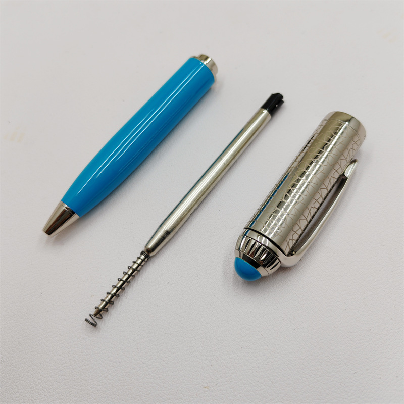 Silver Gold With Grid Design Ca Ballpoint Pens Writing Stationery School Office Supplies Ink Smooth Ball Pens