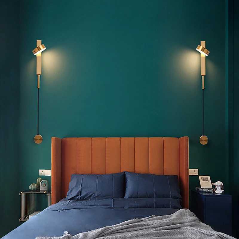 wall lamp bedroom bedside lamp modern minimalist Nordic creative wall sconce lamp living room background Wall light aisle lamps C251124