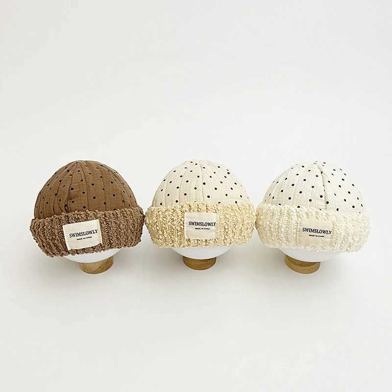 Winter Thick Plush Baby Hat Cute Dot Warmer Baby Boys Girls Cap Beanies Soft Toddler Kids Ear Protection Hats Z251029
