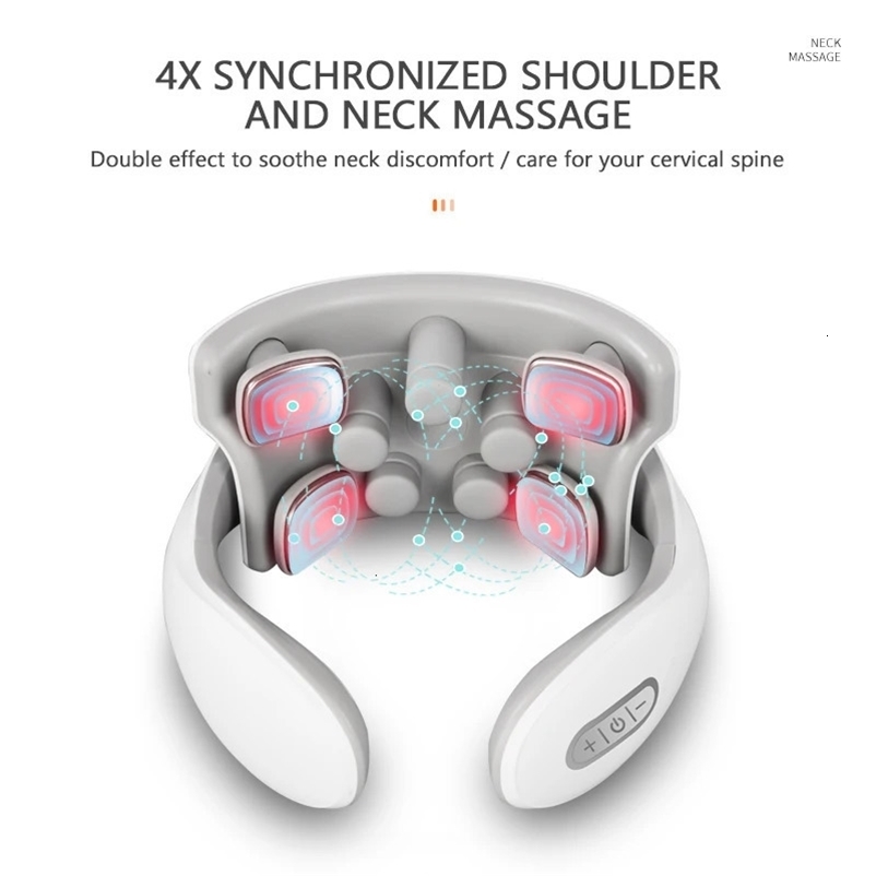 Neck Massage Instrument Intelligent Electric Rechargeable Heating Pressing Magnetic Pulse Neck Massage Instrument 240531