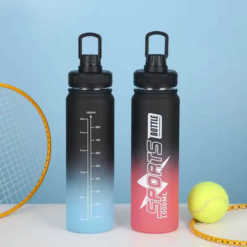 1 Litre Sports Water Bottle Leak Proof Colorful Plastic Cup Drinking Bottle for Outdoor Travel Portable Gym Fitness Jugs J250923