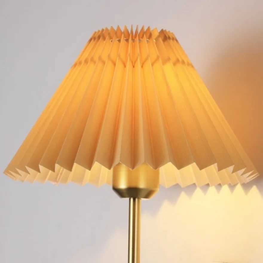 Nordic Fabric Wall Lamp Living Room Corridor Indoor Lighting Hotel Bedroom Bedside Decor Lamp E27 Retro Pleated Wall Light C251124