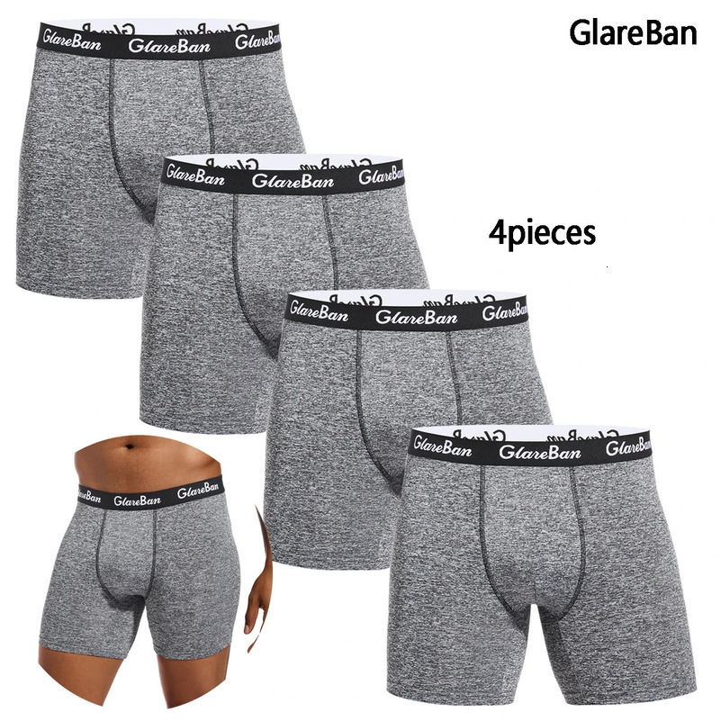 4pcs Set Mid-Long Boxer Shorts Men Underwear Male Underpants for Men Homme Boxershorts Slips Soft Panties 250605