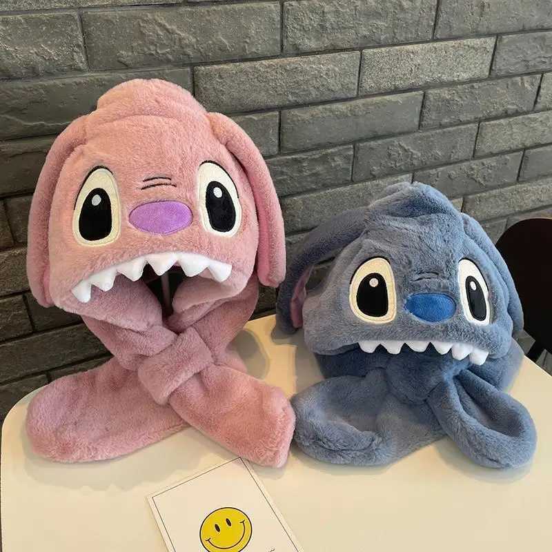New Stitch Winter Child Hat Glove Set Kawaii Girl Plush Scarf Thicken Warm Baby Anime Cartoon Clothes Accessories Student Z251029