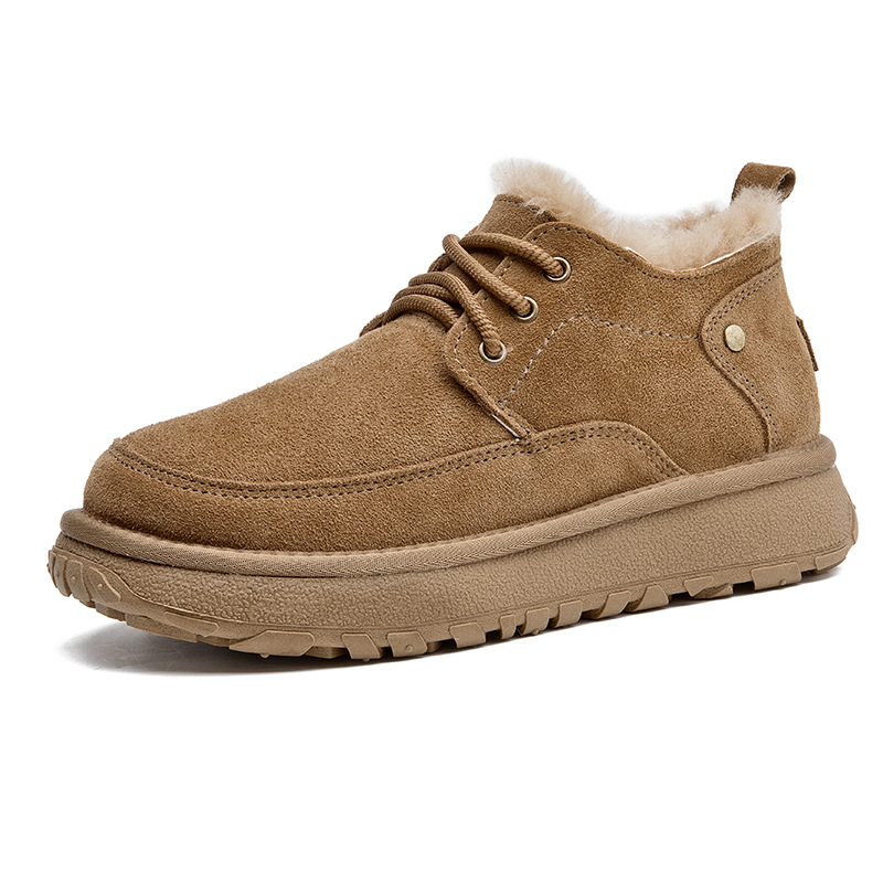 CE designer shoes Free shipping oxhide affordable luxury Winter anti slip snow boots with thick plush cotton shoes