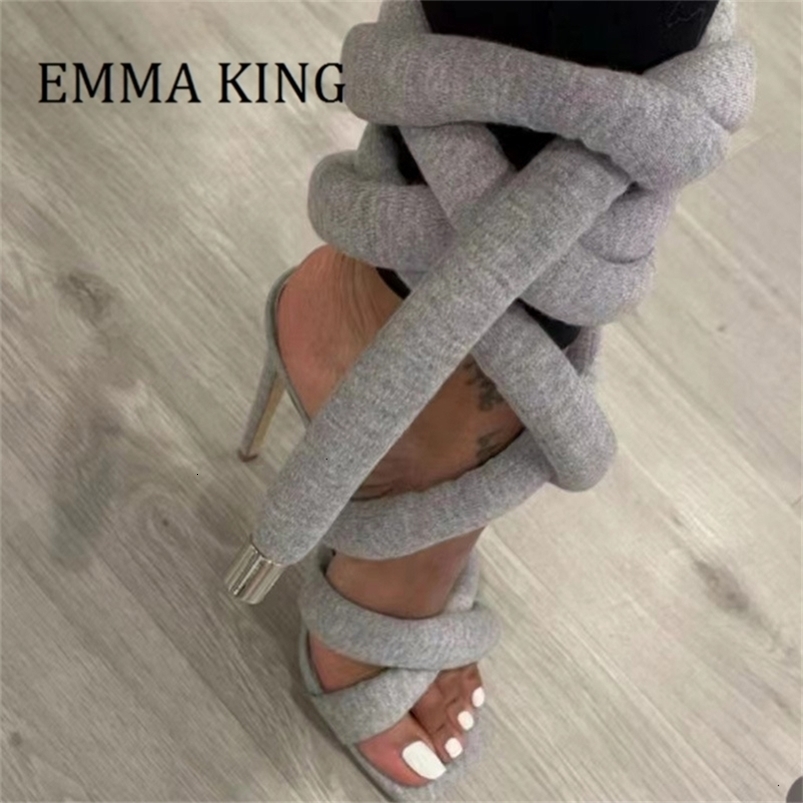 Sandals Summer Women Gladiator Sandals Cloth Rope Lace Up Strappy High Heel Sandalias Sexy Square Open Toe Stilettos Sandals Fow Woman's 230418