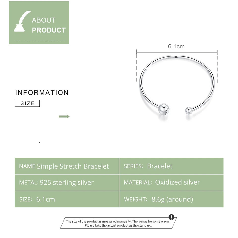Silver Bangle 925 Sterling Threaded Beads Bracelet for Original Charm DIY Jewelry Accessories SCB198 y250821