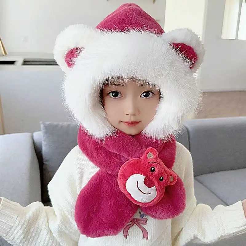 Cartoon Shaped Ear Protection Hats Boys Girls Kid Winter New Styles childrens Hats Scarves Gloves onepiece Hats Chapeau 4m832 Z251029