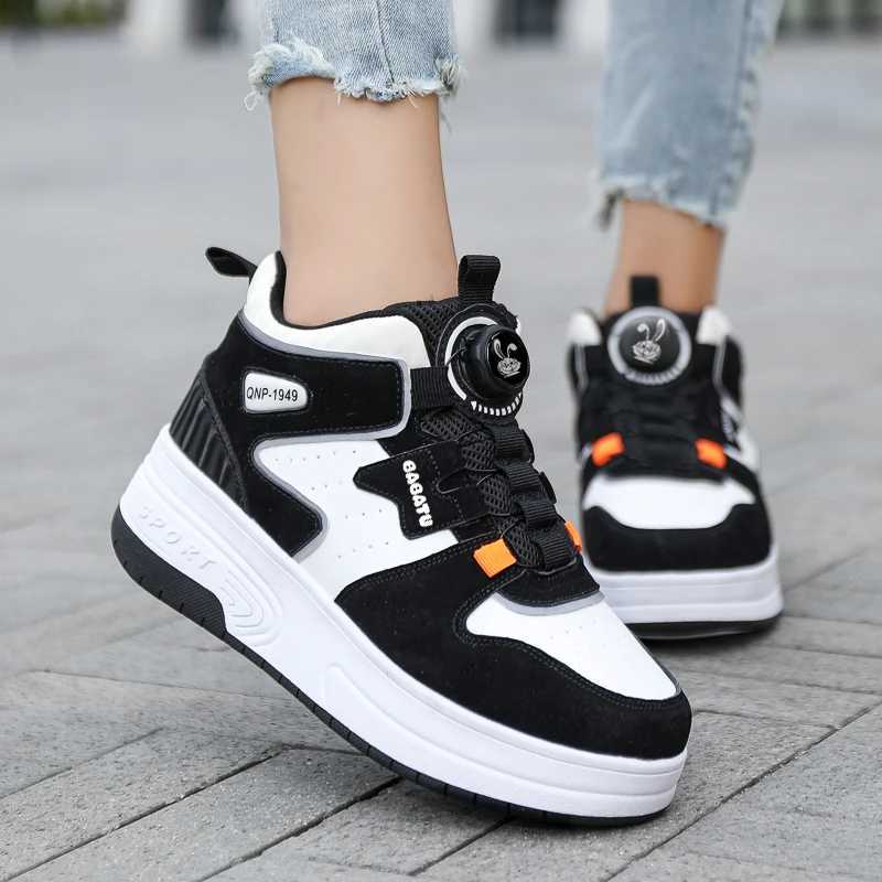 Children Junior Roller Skate Shoes Kids Sneakers with Two Boys Girls Wheels Shoes Running Adult Casual Boys Shoes size 3142 J250923