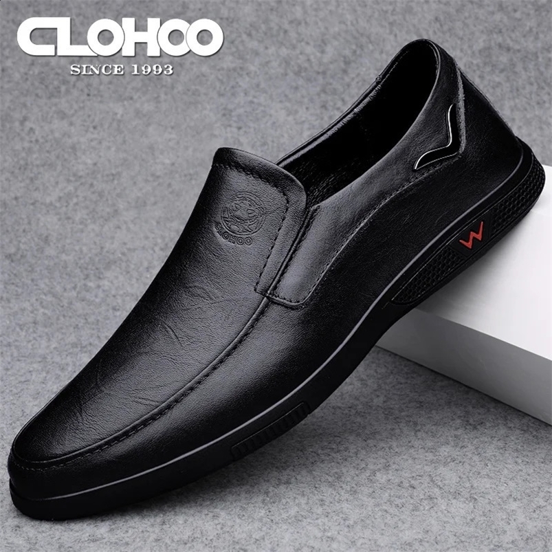 CLOHOO special edition two layer cowhide rubber sole handmade shoes business casual leather shoes men 240909