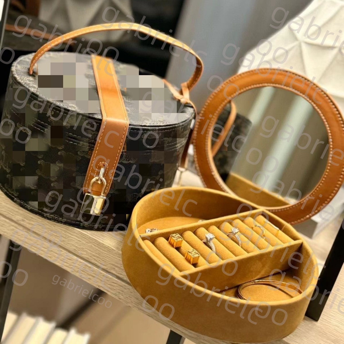Storage Bags Printed Jewelry Box Gift Multifunctional Necklace Ring