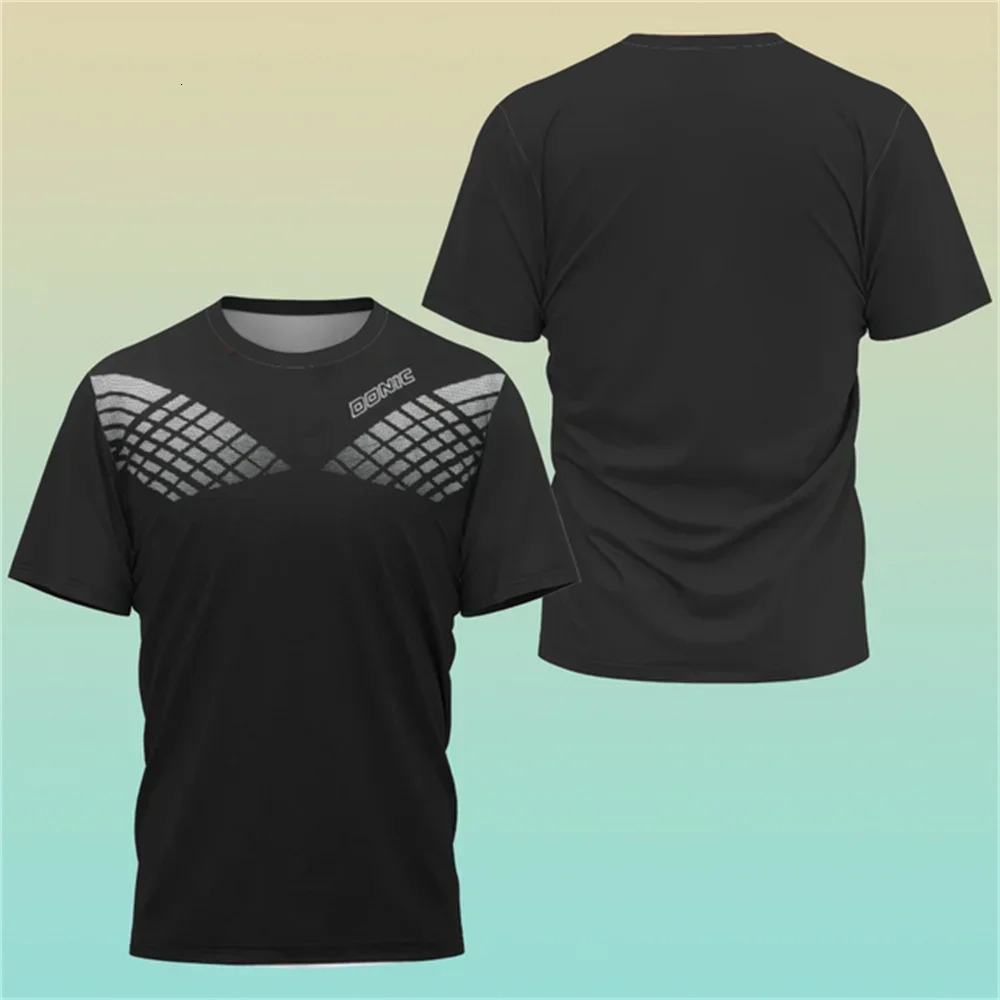3D Printing Boutique Table Tennis Shirt Training Tshirt Sweat Absorption Comfortable Top Badminton Sport Round Neck O N 250922