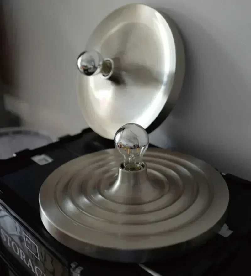 2025 Medieval Bauhaus Wall Lamp LED Metal Silver Ripple UFO Wall Lamp Bedroom Living Room Background Wall Corridor Light C251124