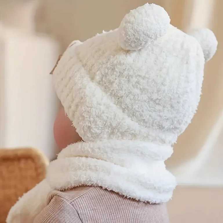 2pcs Baby Hat Thickened Warm Cute Cartoon Childrens Set with Scarf for Autumn and Winter Outdoor Skiing Suitable for 324 M Z251029