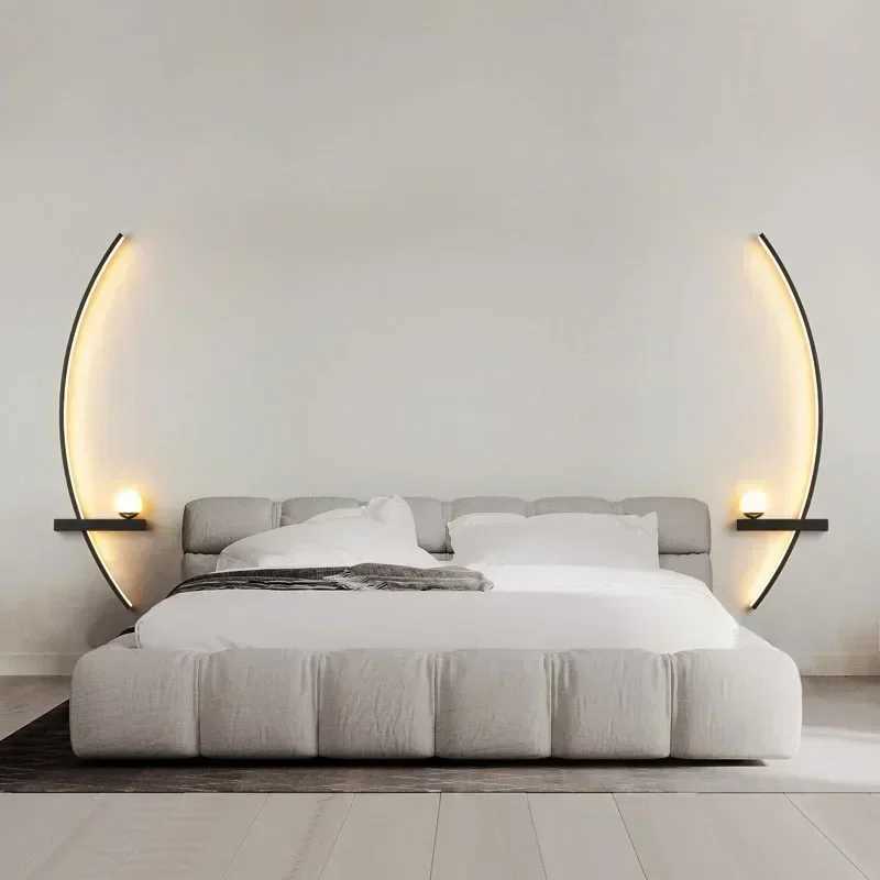 Modern LED Wall Lamps Minimalist Stripes Wall Sconce Decorative for Bedroom Bedside Home Living Room Background Lighting Luster C251124