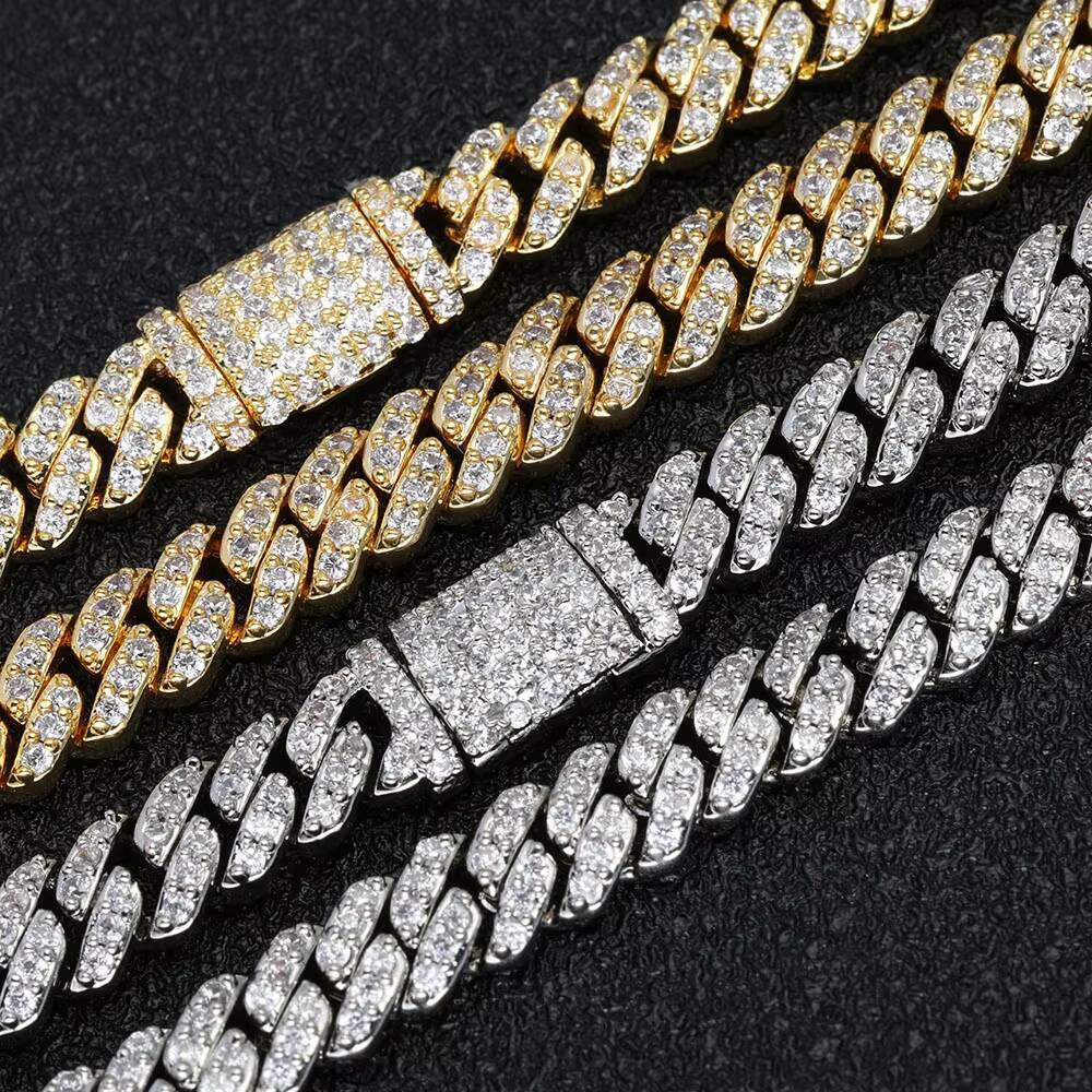 Hip Hop Jewelry 5mm Thin Cuban Link Chain Silver Plated Iced Out Diamond Bracelet Unisex Style Fashion Jewelry