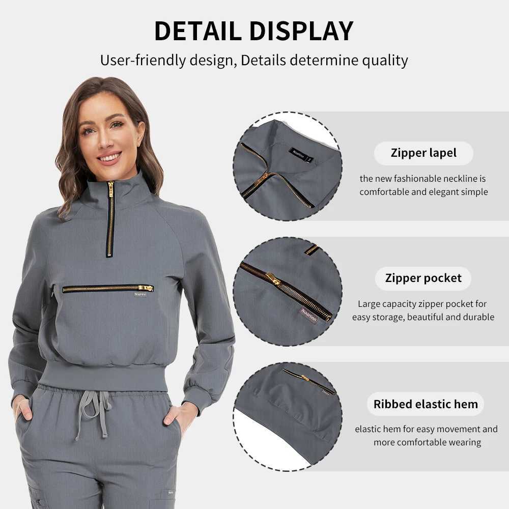 Fashion Womens Nurse Scrubs Suit Women Joggers Sets Surgical Uniforms Woman Long Sleeved Nursing Work Clothes Uniform L250922