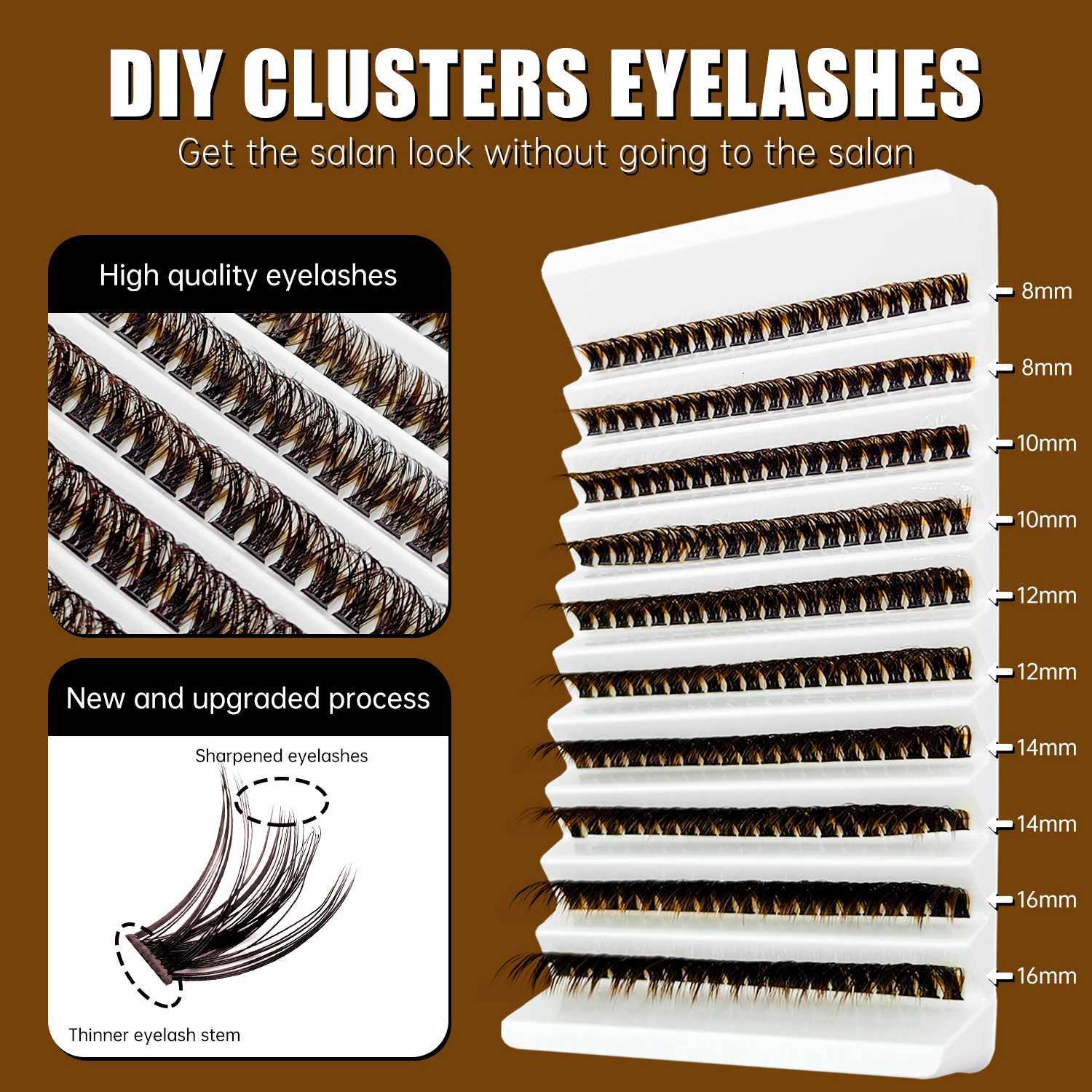 ABONNIE Dark Brown Diy Cluster Lashes 40D 60D D Curl Individual Diy Segment Cluster Amazing Eyelash C250923