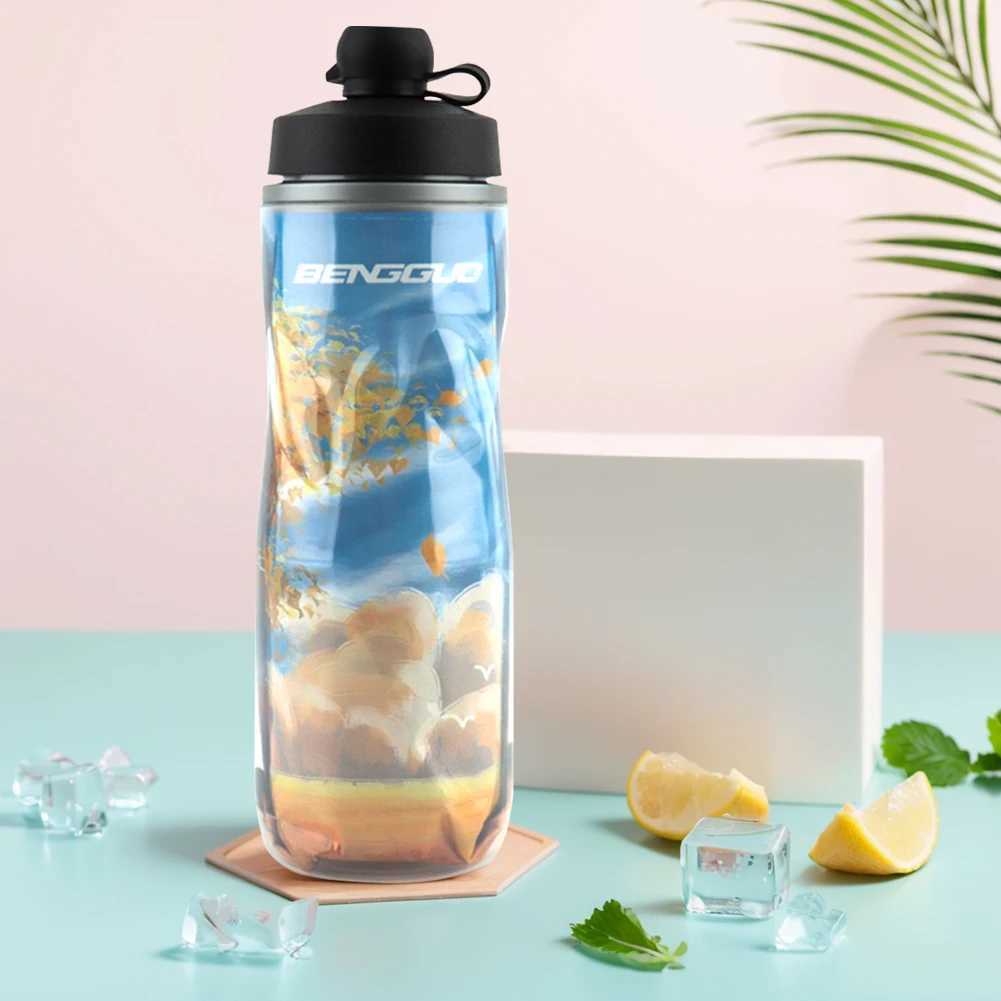 610ml Insulated Bike Water Bottle LeakProof Squeeze Sports Bottle Keep Water Cooler Cycling Water Bottle for Outdoor Fitness J250923