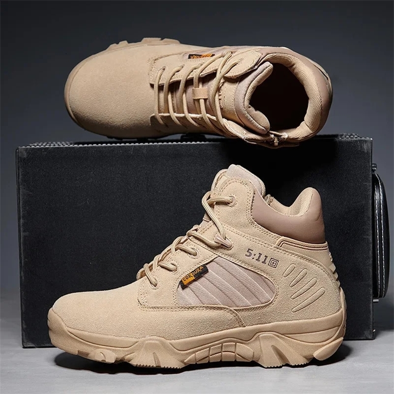 Mens Ankle Boot Outdoor Desert Combat Boots for Men Cow Suede Tactical Boots Men Casual Hiking Shoe Waterproof Botas 2024 240708bj