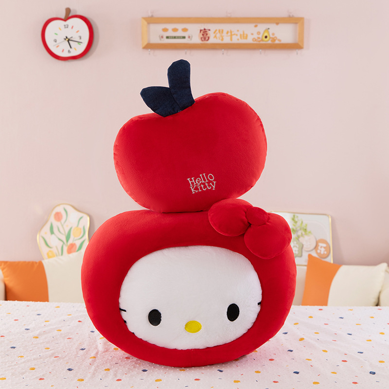 Miniso Hello Kitty Classic Sitting Cute Apple Pillow Plush Doll Gift W260306