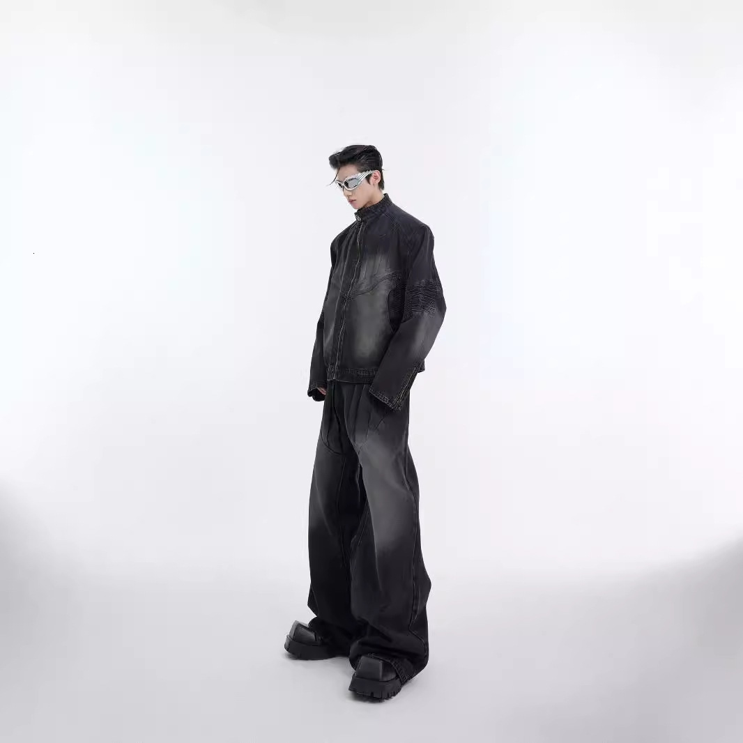 Vintage Deconstructed Denim Suit with 3D Embossed Design Jacket and Mens Jeans for a Stylish Look 250829