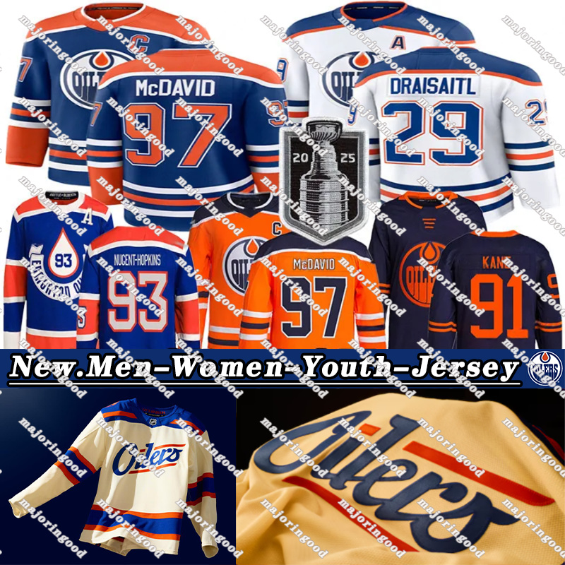 97 ConnorS McDavidS edmonton hockey jersey oilers jersey Leon Draisaitl Zach Hyman Evander Kane Evan Bouchard Jeff Skinner Stuart Skinner Wayne Gretzky jerseys