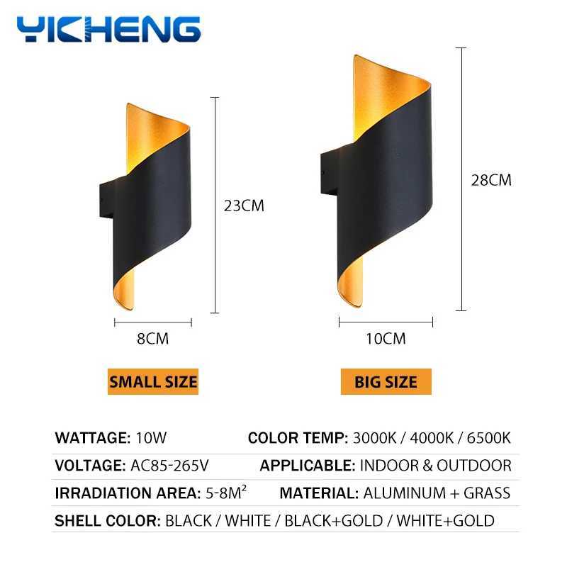 Spiral Design LED Wall Lamp 10W Indoor Wall Lights Waterproof Outdoor Modern Nordic Sconce Lamp Interior Wall Light Home Decor C251124