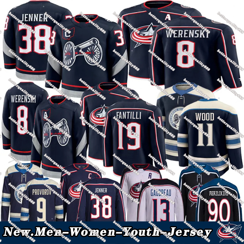 2025-26 new #38 Boone Jenner columbuss hockey blue jackets jersey #23 Sean Monahan Adam Fantilli Kirill Marchenko Johnny Gaudreau Denton Mateychuk jerseys