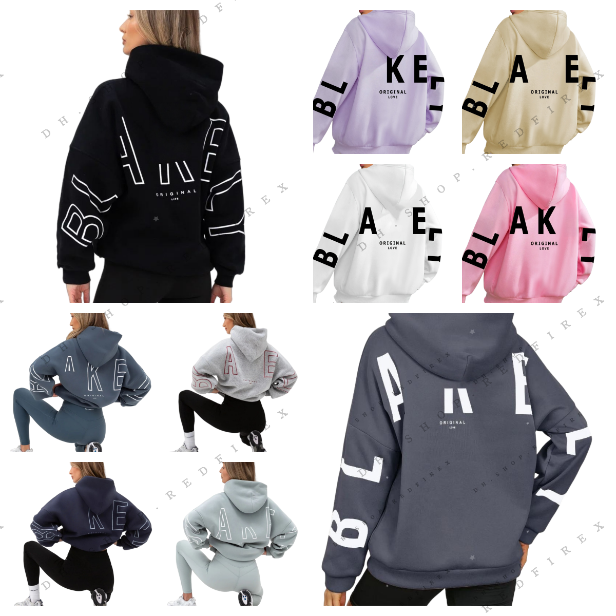 Blake Hoody Womens Pullover Designer Oversized Letter Printed Long Sleeve Hood blake Sweatshirt Woman Streetwear Fashion Hoodies Coat blaken tracksuit 7E
