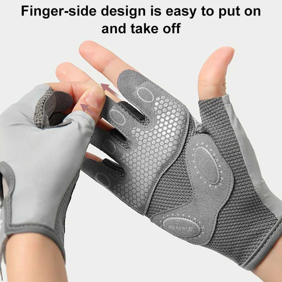 GOBYGO 1Pair HalfFinger Fitness Gloves Cycling Sports Weightlifting Workout Gloves Antislip Dumbbell Training Wrist Guard J250922