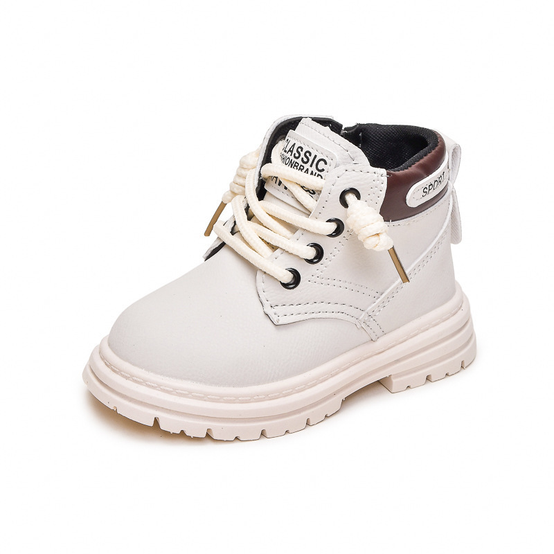 Childrens Fashion British Style Short Boots Boys Side Zipper Martin Boots Toddler Single Boots Little Yellow Boots Girls Shoes Trendy 250819