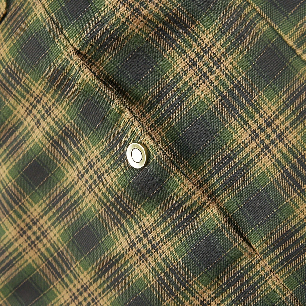 Men's Plaid Shirt Corduroy Spring and Autumn Cotton Jacket Shirt Casual Long-sleeved Button Shirt Coat with Pockets